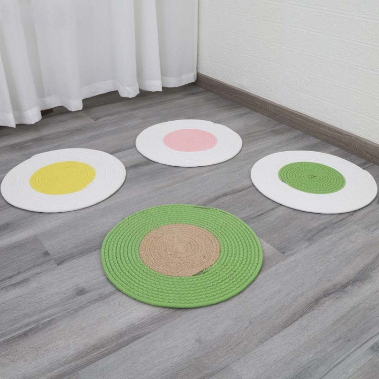 Pet Cat Litter Cotton Thread Woven Cat Grinding Claw Mattress Cool Cat Scratching Blanket(Pink)