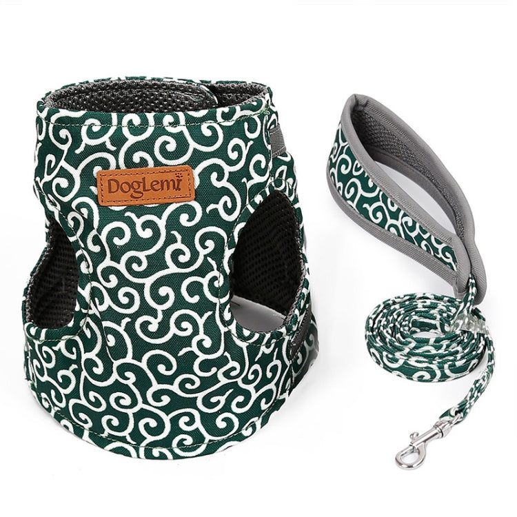 DogLemi Pet Cat Traction Rope Chest Harness Vest Type Traction Suit Cat Walking Rope, Size:XS(Green)