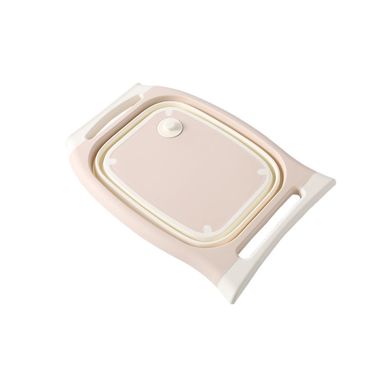Multifunctional Cutting Board Kitchen Foldable Vegetable Washing Basin, Size:Large(Pink)