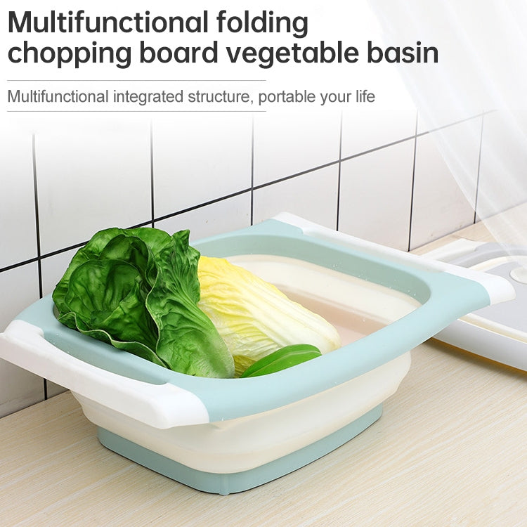 Multifunctional Cutting Board Kitchen Foldable Vegetable Washing Basin, Size:Large(Pink)