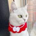 Handmade Woolen Knitting Adjustable Flower Bow Knot Cat Dog Bib Accessories Collar, Size:S 20-28cm(Red)