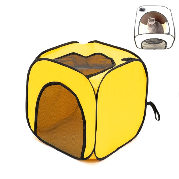 Pet Hair Drying Box Foldable Pet Dry Room Pet Hair Dryer Cage(Lemon Yellow)