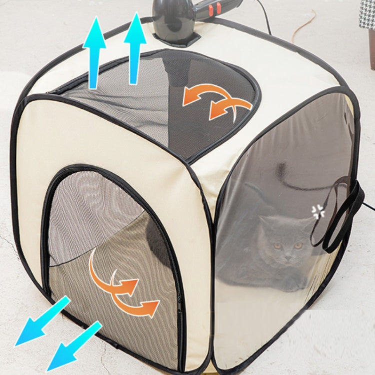 Pet Hair Drying Box Foldable Pet Dry Room Pet Hair Dryer Cage(Lemon Yellow)