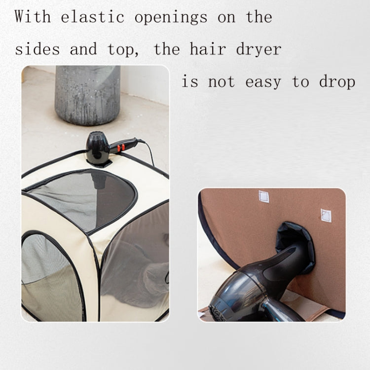 Pet Hair Drying Box Foldable Pet Dry Room Pet Hair Dryer Cage(Rice Coffee Color)