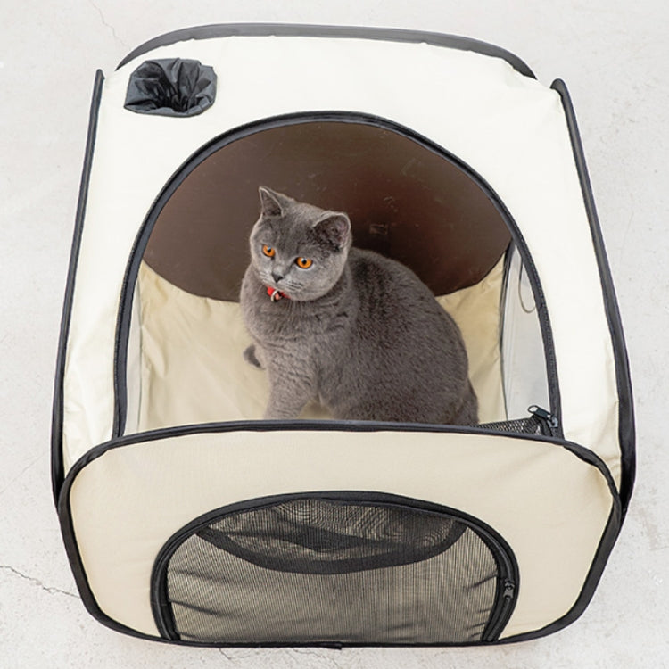 Pet Hair Drying Box Foldable Pet Dry Room Pet Hair Dryer Cage(Rice Coffee Color)