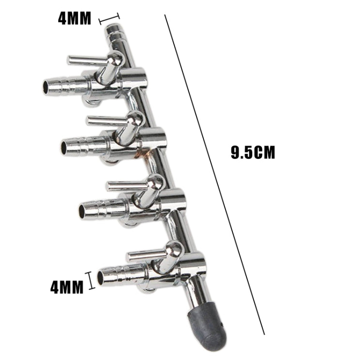 Fish Tank Oxygen Pipe Stainless Steel Distributor Oxygen Regulating Valve, Specification: Four Heads