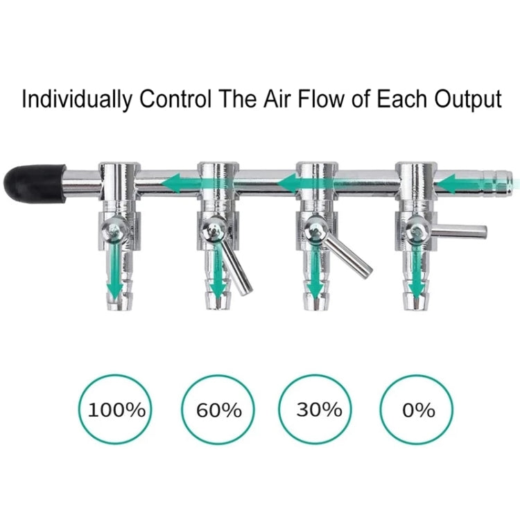 Fish Tank Oxygen Pipe Stainless Steel Distributor Oxygen Regulating Valve, Specification: Five Heads