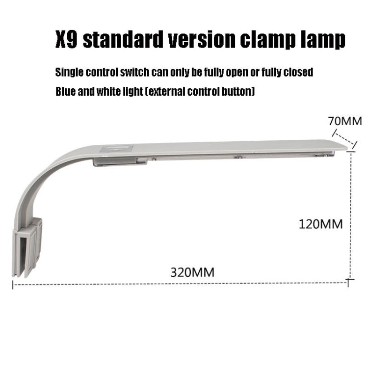 AST X9 Thin LED Fish Tank Clip Light High Power Aquatic Lamp, Specification: EU Standard Version