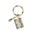 Wrist Keychain Coin Purse PU Leather Snake Print Bracelet Card Case(Yellow)