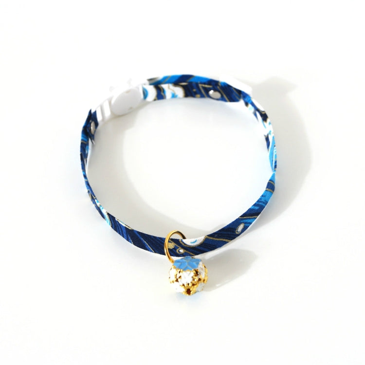 Adjustable Pet Flower Hollow Bell Collar Cat Dog Collar Accessories, Specification: S 17-32cm(Blue)