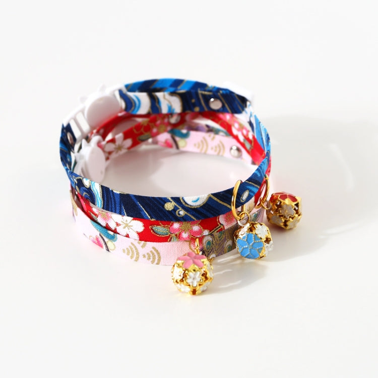 Adjustable Pet Flower Hollow Bell Collar Cat Dog Collar Accessories, Specification: S 17-32cm(Pink)