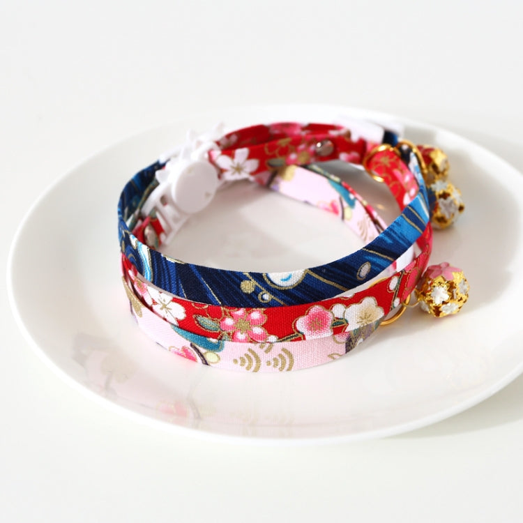 Adjustable Pet Flower Hollow Bell Collar Cat Dog Collar Accessories, Specification: S 17-32cm(Red)