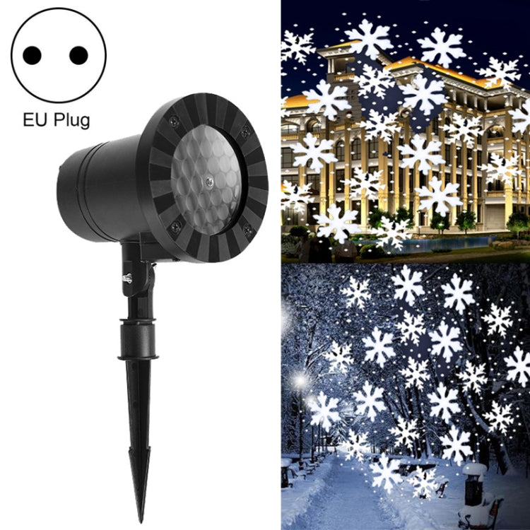 Christmas Snow Outdoor Waterproof Projection Lamp Landscape Lawn Decoration Light(EU Plug)