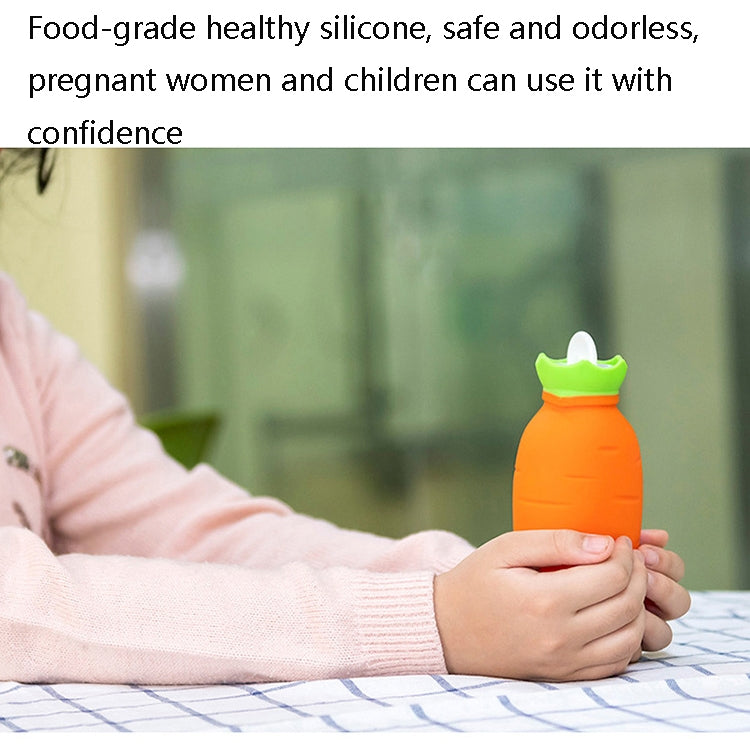 Carrot-Shaped Silicone Water Injection Warm Water Bag Winter Leak-Proof And Explosion-Proof Hand Warmer(Orange)