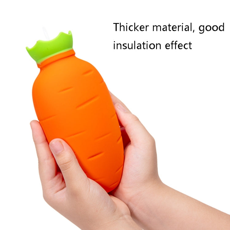 Carrot-Shaped Silicone Water Injection Warm Water Bag Winter Leak-Proof And Explosion-Proof Hand Warmer(Orange)