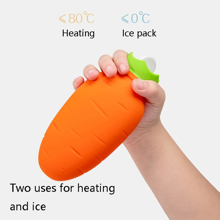 Carrot-Shaped Silicone Water Injection Warm Water Bag Winter Leak-Proof And Explosion-Proof Hand Warmer(Orange)