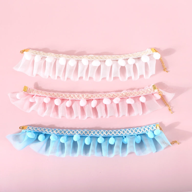 Lace Pet Adjustable Collar Cat Dog Photo Accessories, Size:S 20-25cm(Pink)
