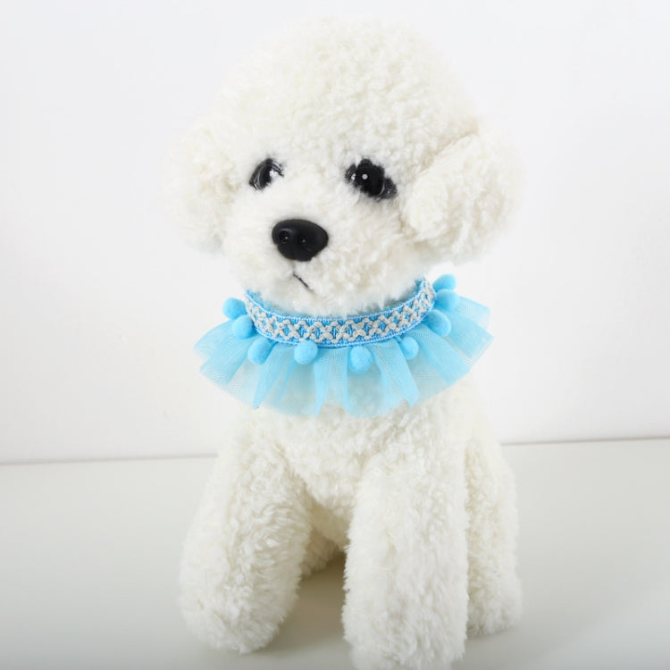 Lace Pet Adjustable Collar Cat Dog Photo Accessories, Size:M 25-30cm(Blue)