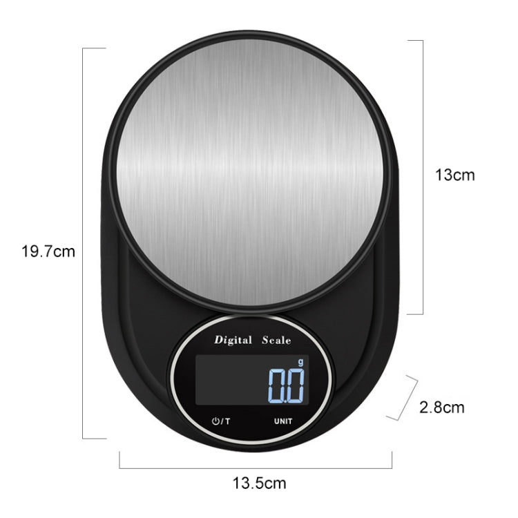 Home Kitchen Electronic Scale High Precision Stainless Steel Jewelry Scale, Style:No Edging, Specification:5kg/1g