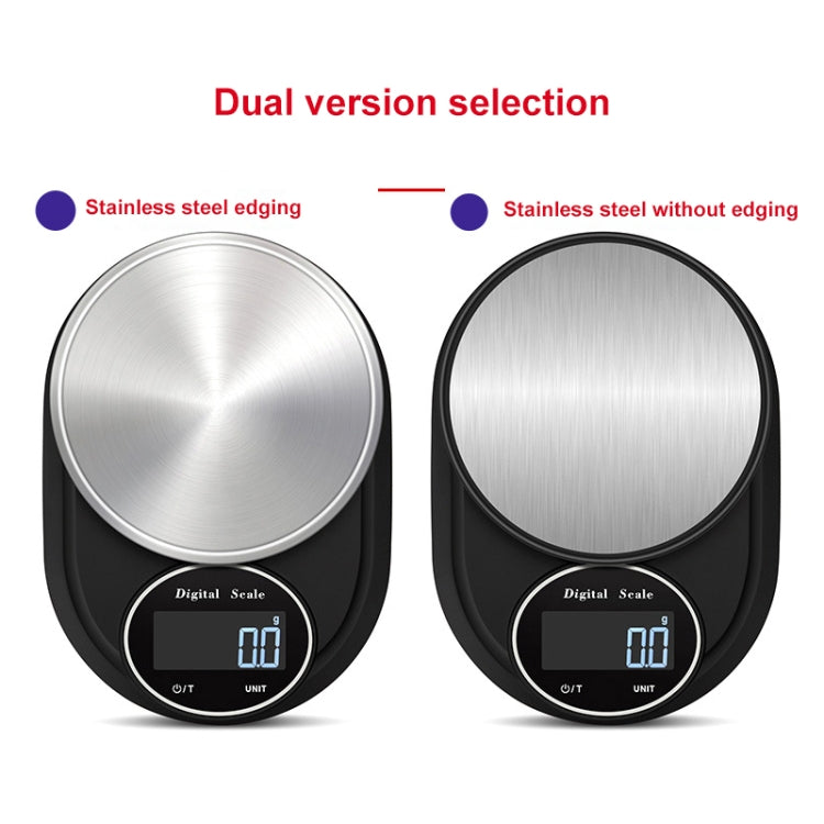 Home Kitchen Electronic Scale High Precision Stainless Steel Jewelry Scale, Style:No Edging, Specification:5kg/1g