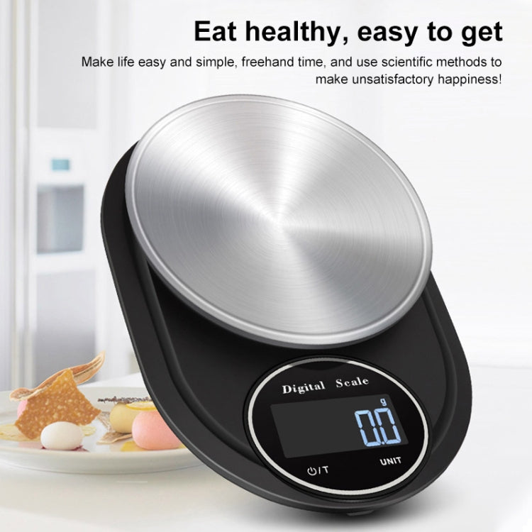 Home Kitchen Electronic Scale High Precision Stainless Steel Jewelry Scale, Style:No Edging, Specification:5kg/1g