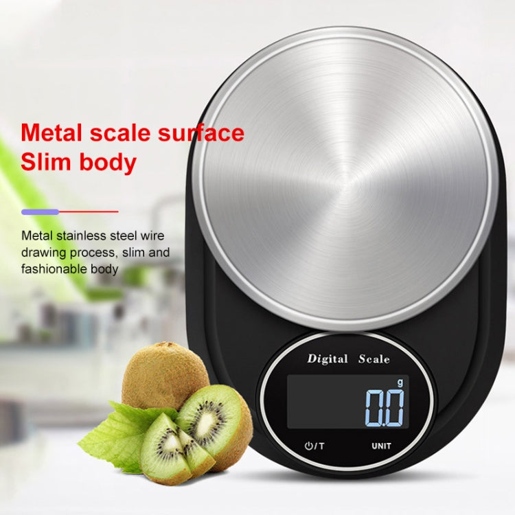 Home Kitchen Electronic Scale High Precision Stainless Steel Jewelry Scale, Style:No Edging, Specification:5kg/1g