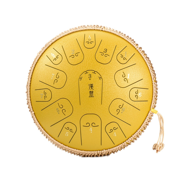 15-Tone Ethereal Drum 14-Inch Steel Tongue Drum Hollow Drum Sanskrit Drummer Disc(Golden)