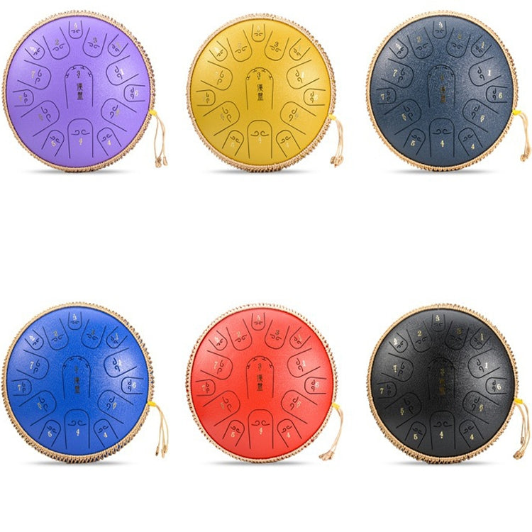 15-Tone Ethereal Drum 14-Inch Steel Tongue Drum Hollow Drum Sanskrit Drummer Disc(Purple)