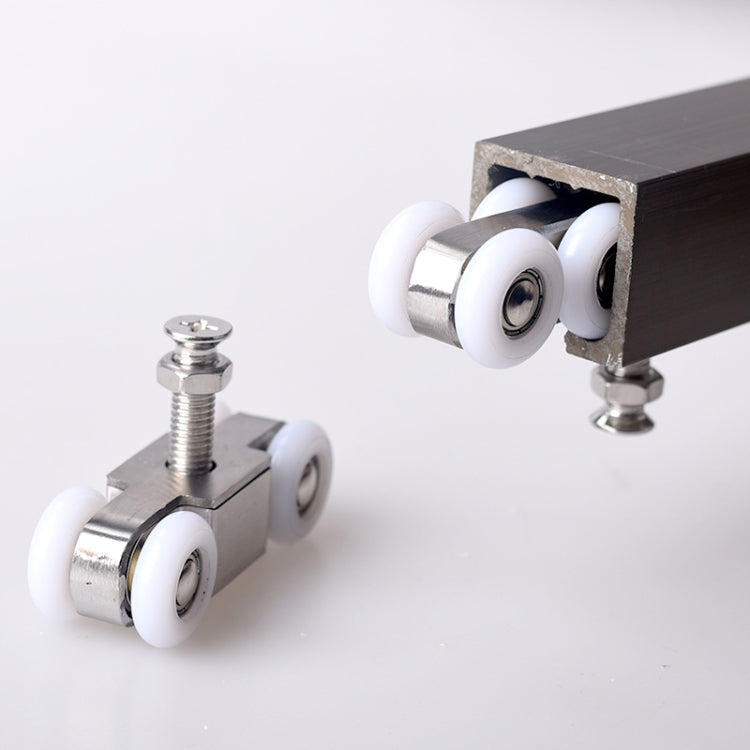 Stainless Steel Sliding Door Hanging Wheel Silent Smooth And Wear-Resistant Sliding Door Pulley Nylon Hanging Rail, Specification:4 Wheels