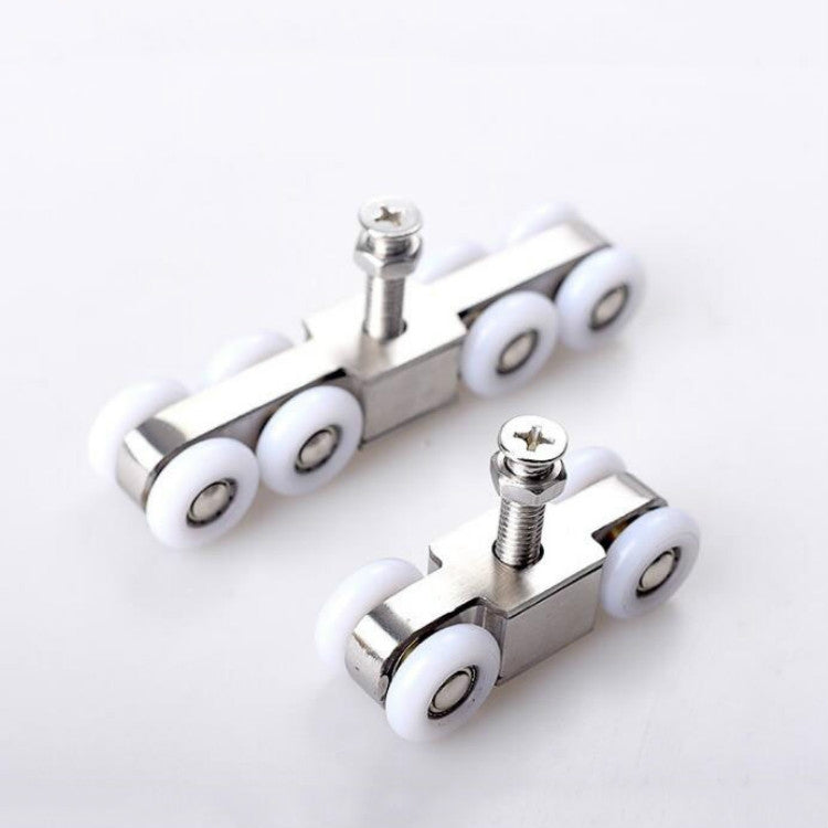 Stainless Steel Sliding Door Hanging Wheel Silent Smooth And Wear-Resistant Sliding Door Pulley Nylon Hanging Rail, Specification:4 Wheels