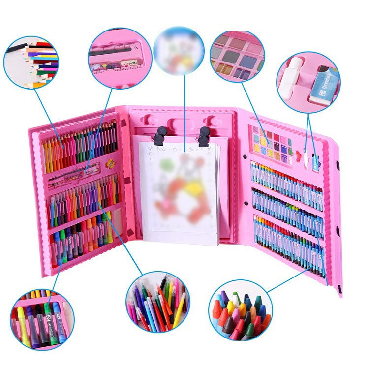 176 In 1 Painting Gift Box Art Supplies Painting Set For Children(Blue)