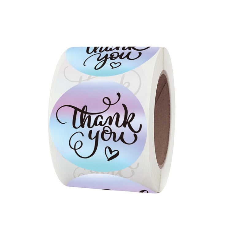 Roll Rainbow Laser Thank You Commercial Decorative Sticker Label Envelope Sealing Sticker, Size: 3.8 cm / 1.5 inch(K-45)