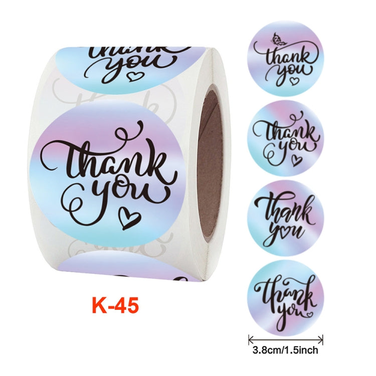 Roll Rainbow Laser Thank You Commercial Decorative Sticker Label Envelope Sealing Sticker, Size: 3.8 cm / 1.5 inch(K-45)