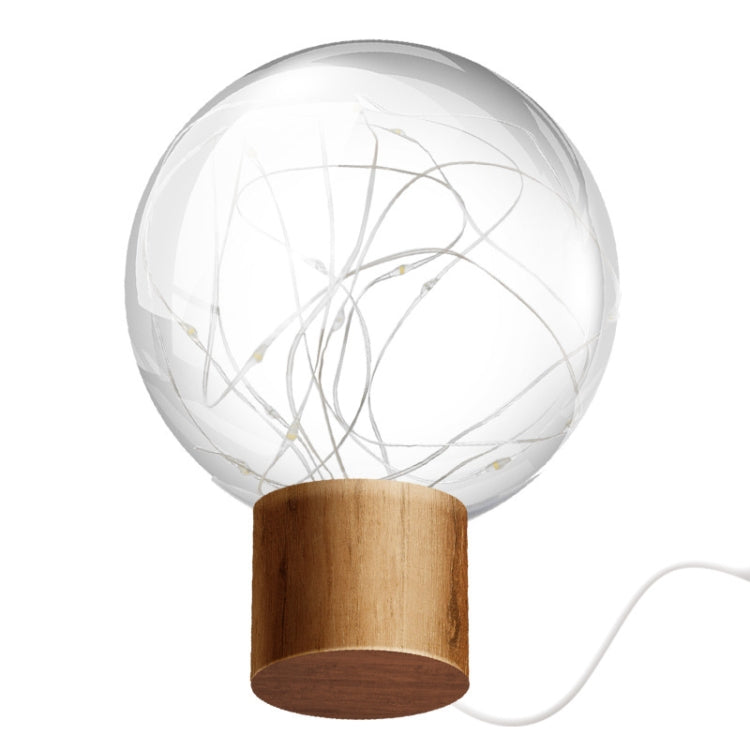 1.2W Star Moon Night Light USB Wood Base LED Atmosphere Light(Warm Light)