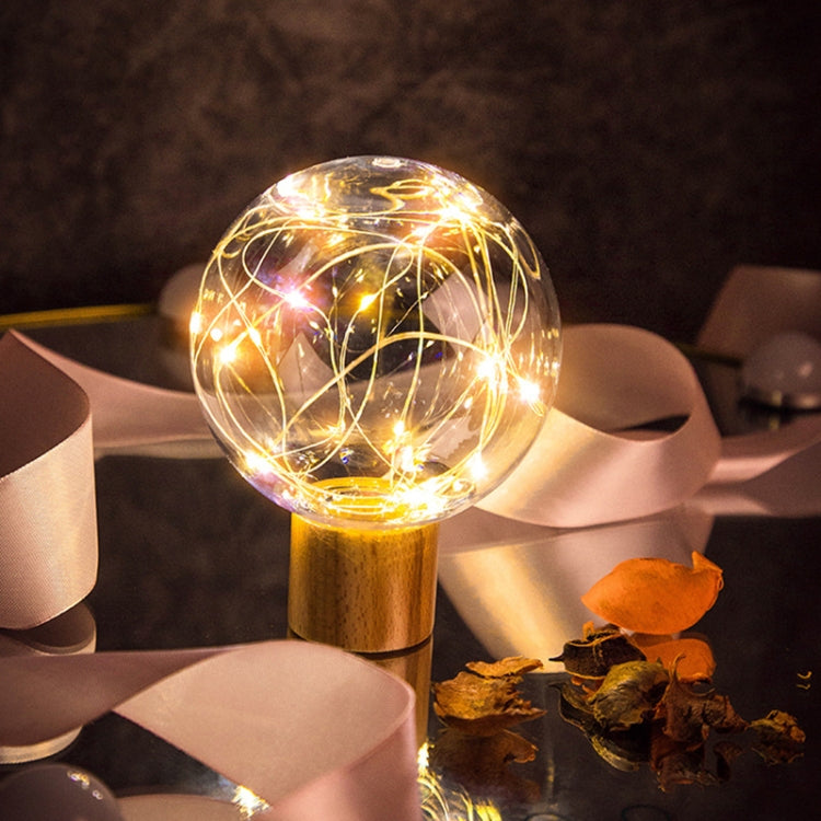 1.2W Star Moon Night Light USB Wood Base LED Atmosphere Light(Warm Light)