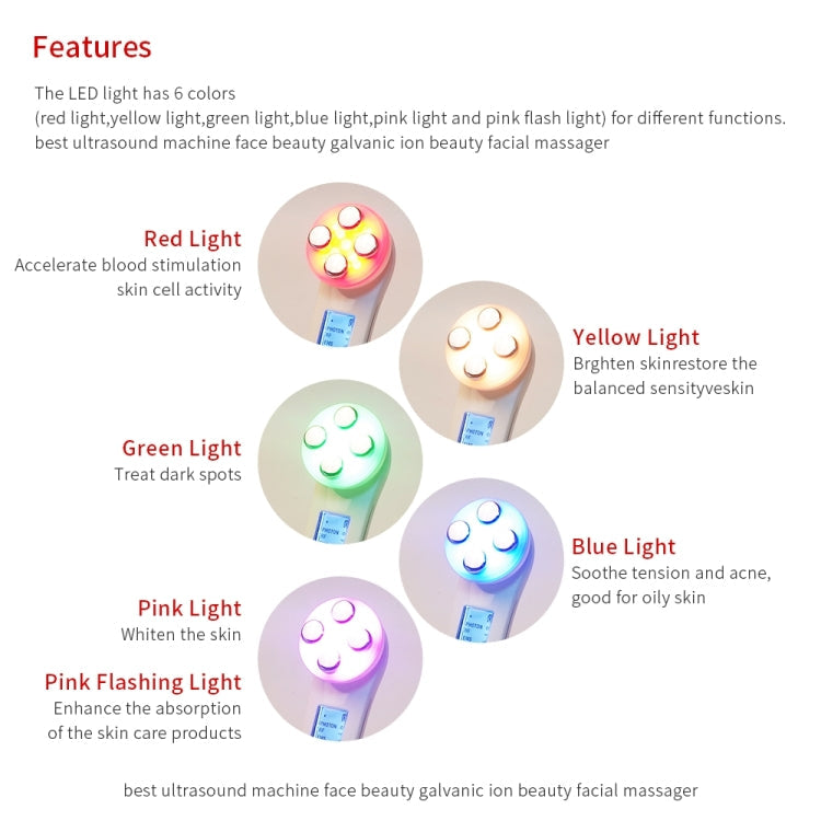 Radio Mesotherapy Electroporation Face Beauty Pen Radio Frequency LED Photon Face Skin Rejuvenation Remover Wrinkle(Pearl White)