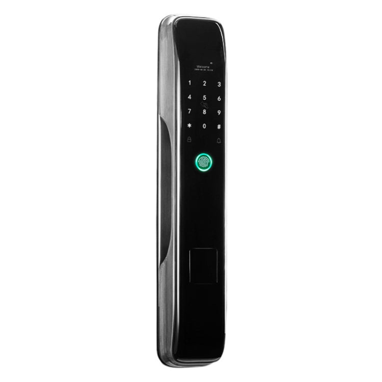 Smart Wifi Anti-Theft Fingerprint Password Lock Mobile Phone Remote Control Electronic Door Lock Magnetic Card Lock, Specification: SM-SL808 Automatic Black