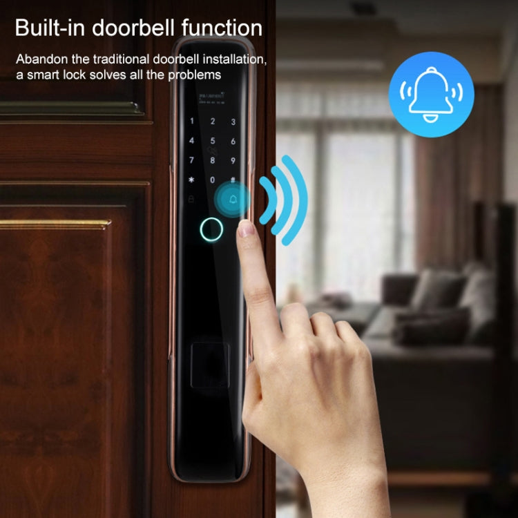 Smart Wifi Anti-Theft Fingerprint Password Lock Mobile Phone Remote Control Electronic Door Lock Magnetic Card Lock, Specification: SM-SL808 Automatic Black