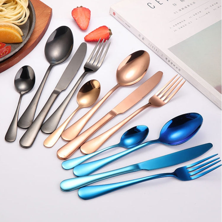 24 in 1 Stainless Steel Tableware Western Steak Cutlery Gift Set, Color: Rainbow Color