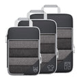 3 In 1 Compression Mesh Travel Cubes Clothes Underwear Packing Bags(Black)
