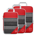 3 In 1 Compression Mesh Travel Cubes Clothes Underwear Packing Bags(Red)