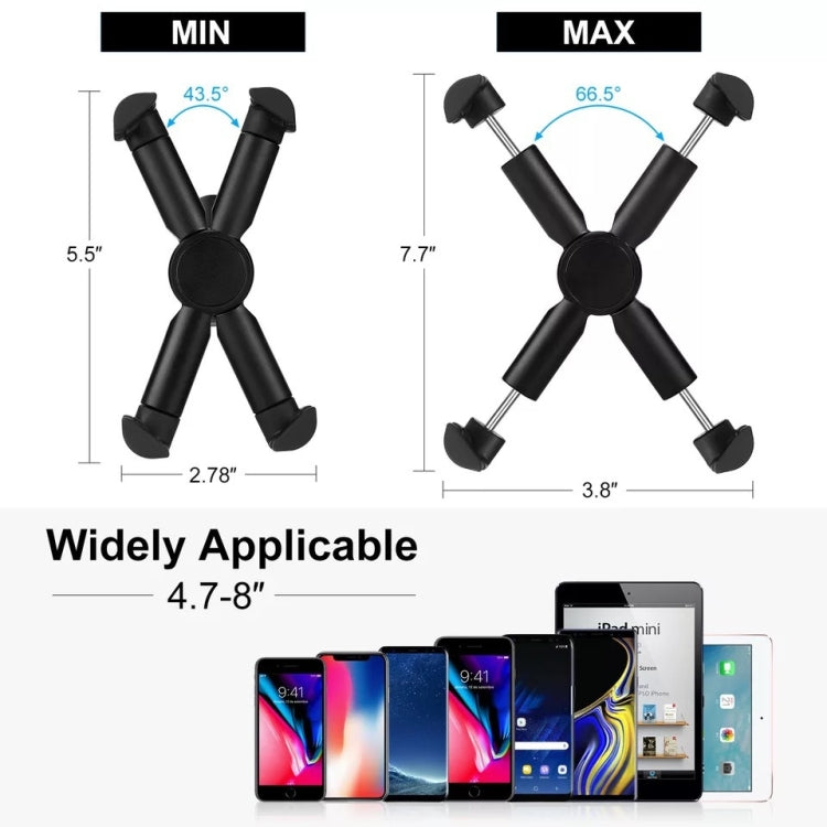 Motorcycle Bicycle Phone Holder Outdoor Riding Equipment Suitable For 4.7-8 Inch Mobile Phone/Tablet(Black)
