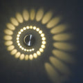3W Modern Interior Creative Spiral Round Wall Lamp for Club, KTV, Corridor, Aisle, Background Wall Decoration Lamp Recessed In(Warm White Light)