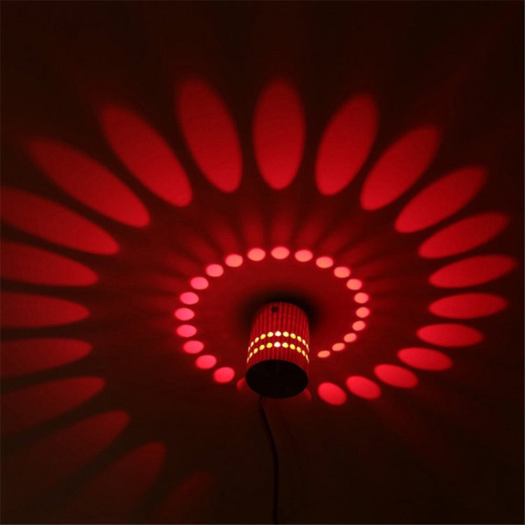 3W Modern Interior Creative Spiral Round Wall Lamp for Club, KTV, Corridor, Aisle, Background Wall Decoration Lamp Recessed In(Warm White Light)