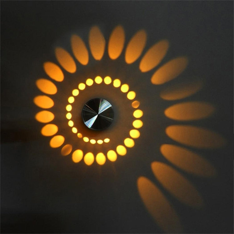 3W Modern Interior Creative Spiral Round Wall Lamp for Club, KTV, Corridor, Aisle, Background Wall Decoration Lamp Wall Mounted(Warm White Light)