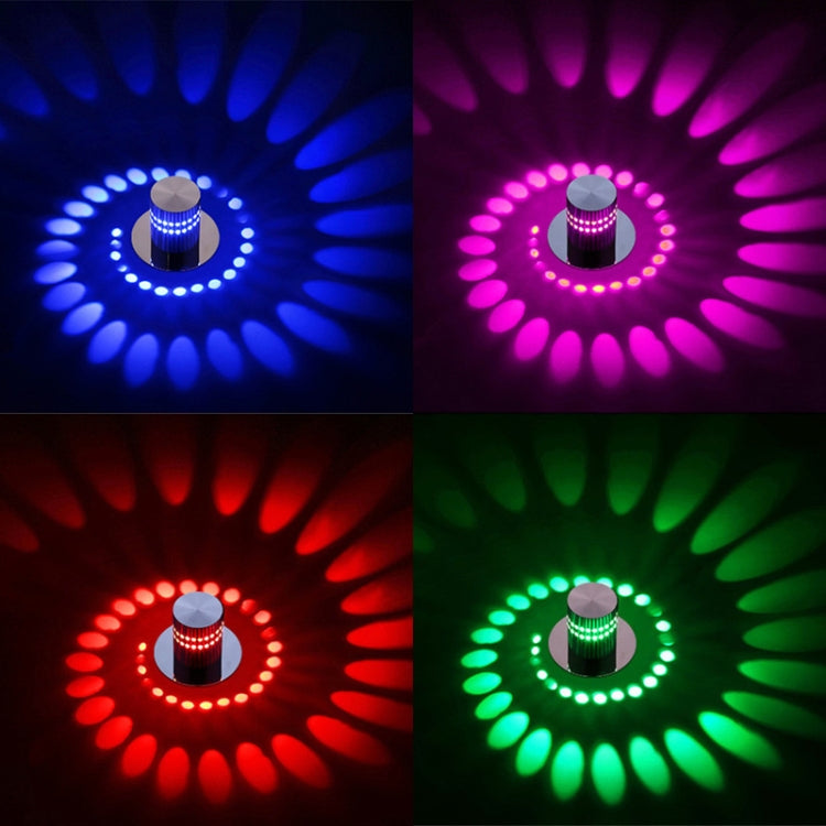 3W Modern Interior Creative Spiral Round Wall Lamp for Club, KTV, Corridor, Aisle, Background Wall Decoration Lamp Wall Mounted(Warm White Light)