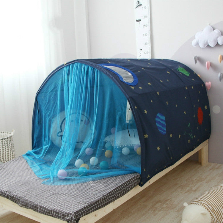 Children Home Bed Crawl Tunnel Game House Tent, Style:Pink with Mosquito Net