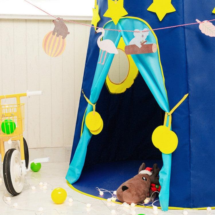 Children Indoor Toy House Yurt Game Tent(Blue)