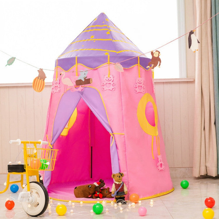 Children Indoor Toy House Yurt Game Tent(Pink)