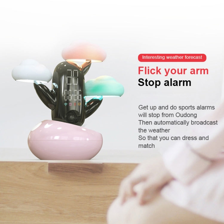 Cloud Weather Time Light Multifunctional Smart Induction Child Wake Up Alarm Clock(Pink)